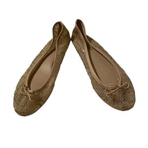 Zara Rhinestone Mesh Ballet Flats